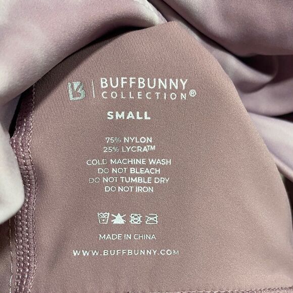 Buffbunny Meta Crop Sports Bra Tie Back Pink Quartz Marble Size Small - Picture 2 of 15